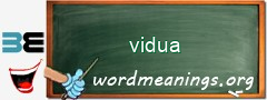 WordMeaning blackboard for vidua